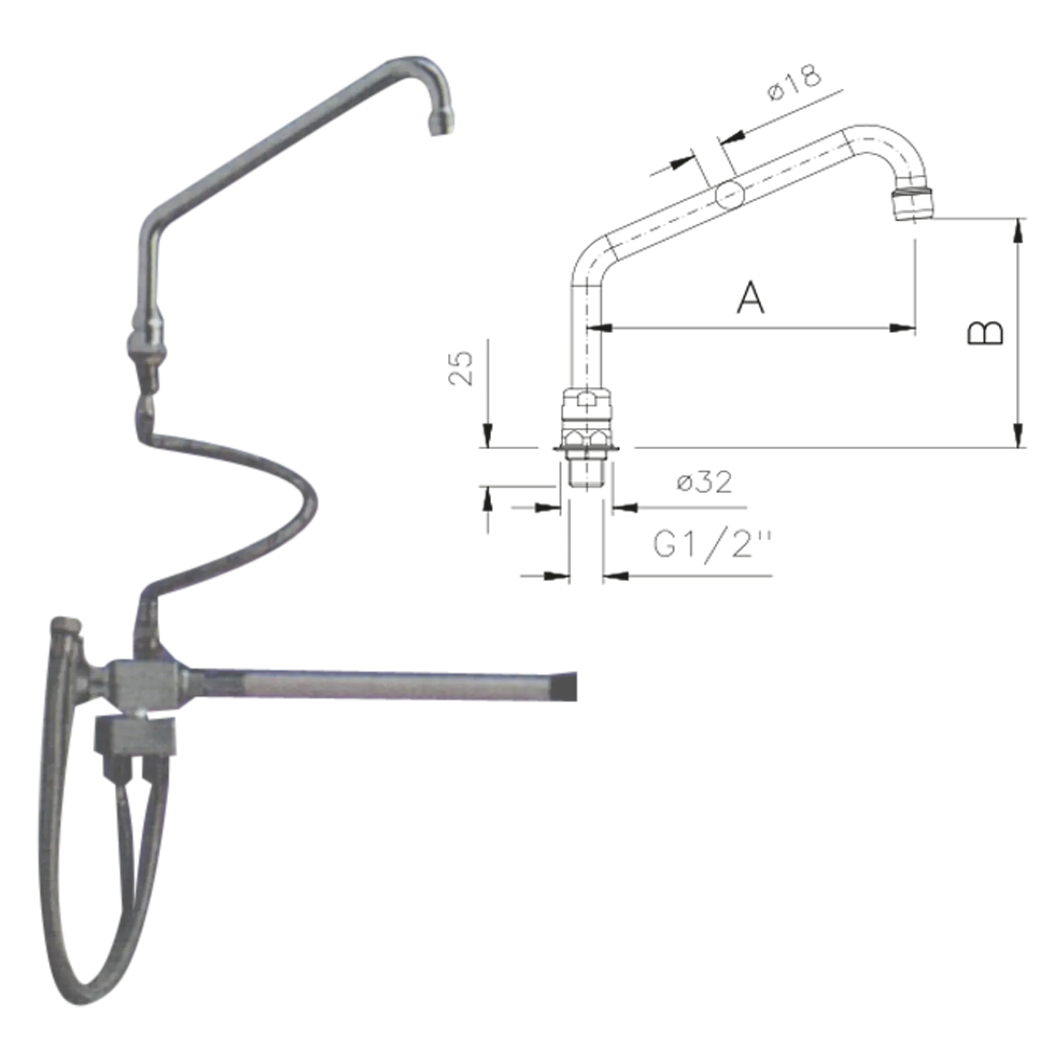 Tap knee operated with mixer | REDFOX - KOB 1