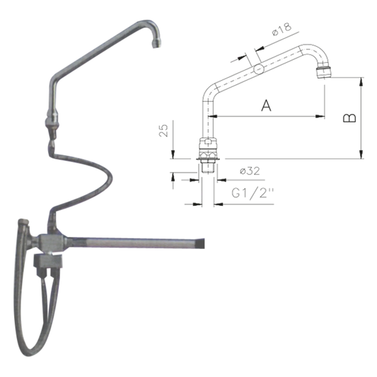 Tap knee operated with mixer | REDFOX - KOB 1