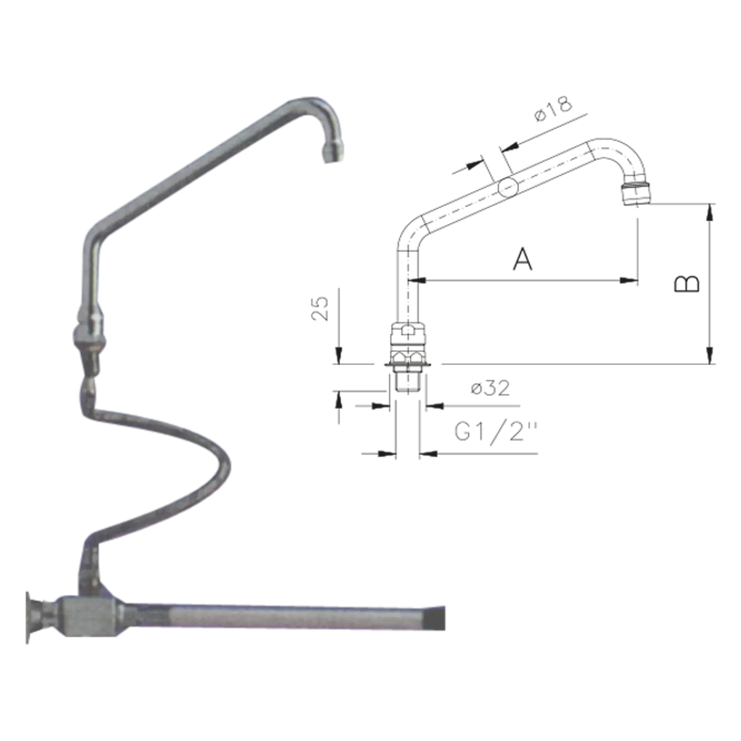 Tap knee operated without mixer | REDFOX - KOB 2