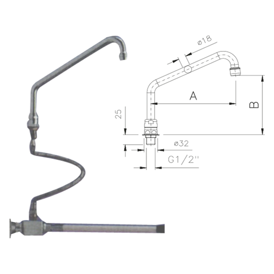 Tap knee operated without mixer | REDFOX - KOB 2