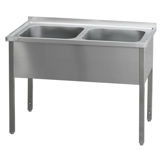 Washing table 120x60x90 - 2x sink 50x50x30 | REDFOX - MSD 6012