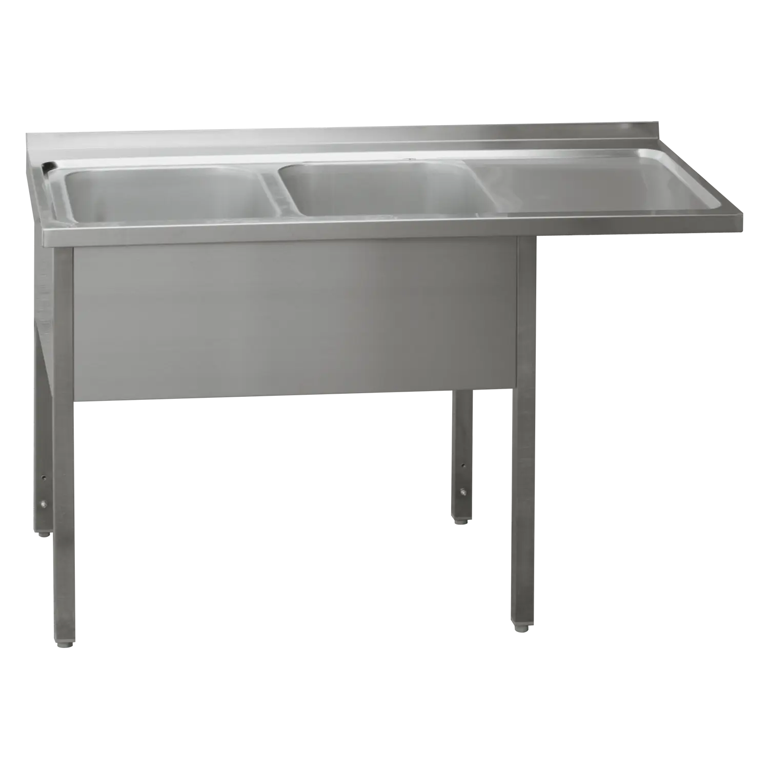 Washing table 150x70x90 - 2x sink 40x50x30 drain area right | REDFOX - MSDOP/M 7015