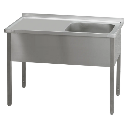 Washing table 180x60x90 - 1x sink 50x40x30 drain area left | REDFOX - MSJOL 6018