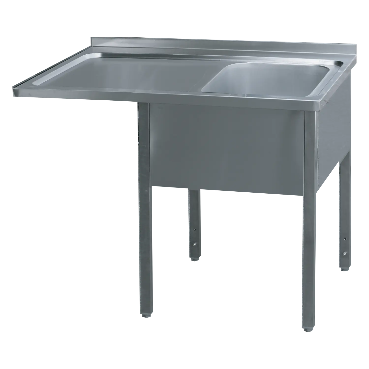Washing table 160x70x90 - 1x sink 50x40x30 drain area left | REDFOX - MSJOL/M 7016