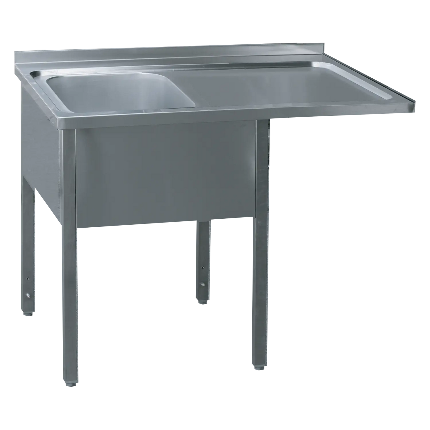 Washing table 140x70x90 - 1x sink 50x40x30 drain area right | REDFOX - MSJOP/M 7014