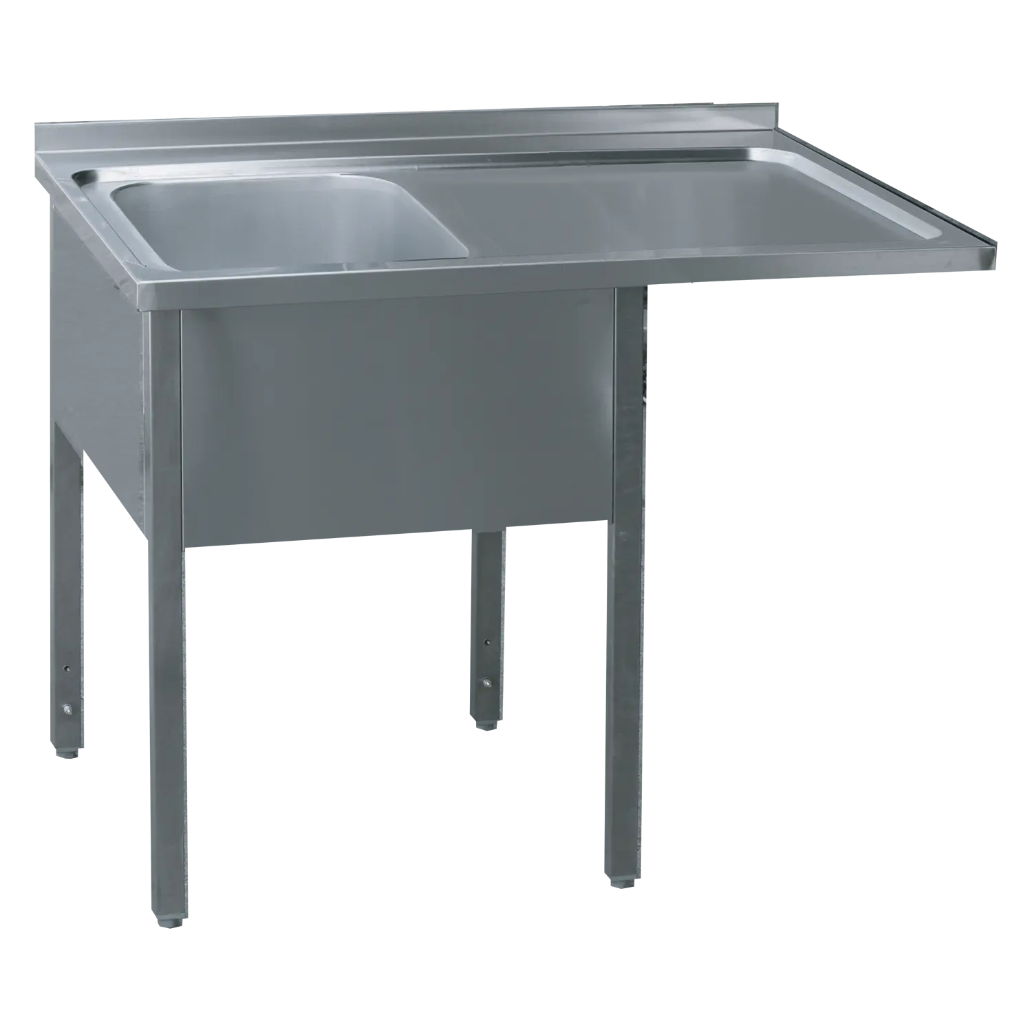 Washing table 160x70x90 - 1x sink 50x40x30 drain area right | REDFOX - MSJOP/M 7016