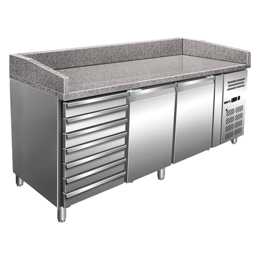 Cooling counter pizza 2D + 7x neutral drawer | REDFOX - MTP 2D7ZN