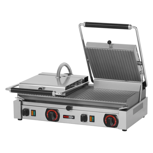 Panini grill grooved electric 57x24 400 V | REDFOX - PD 2020 R