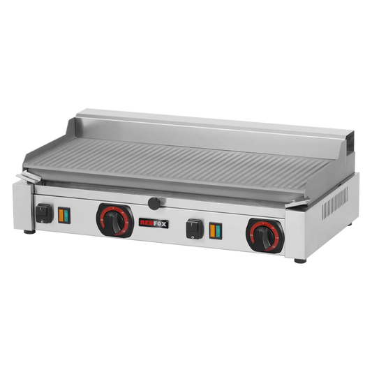 Fry-top griddle plate electric grooved counter top 230 V | REDFOX - PD 2020 RB