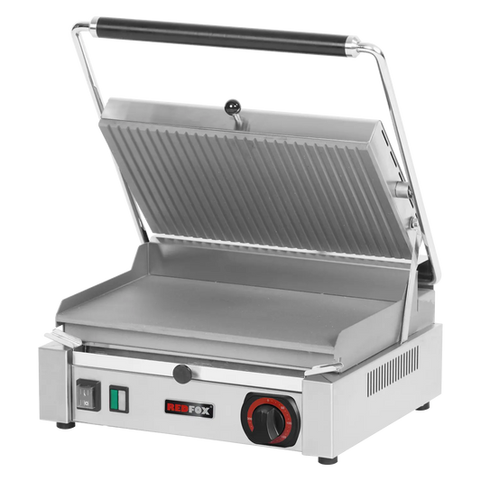 Panini grill smooth electric with grooved top plate 37x24 230 V | REDFOX - PM 2015 L
