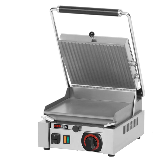 Panini grill smooth electric grooved upper plate 26x24 230 V | REDFOX - PS 2010 L