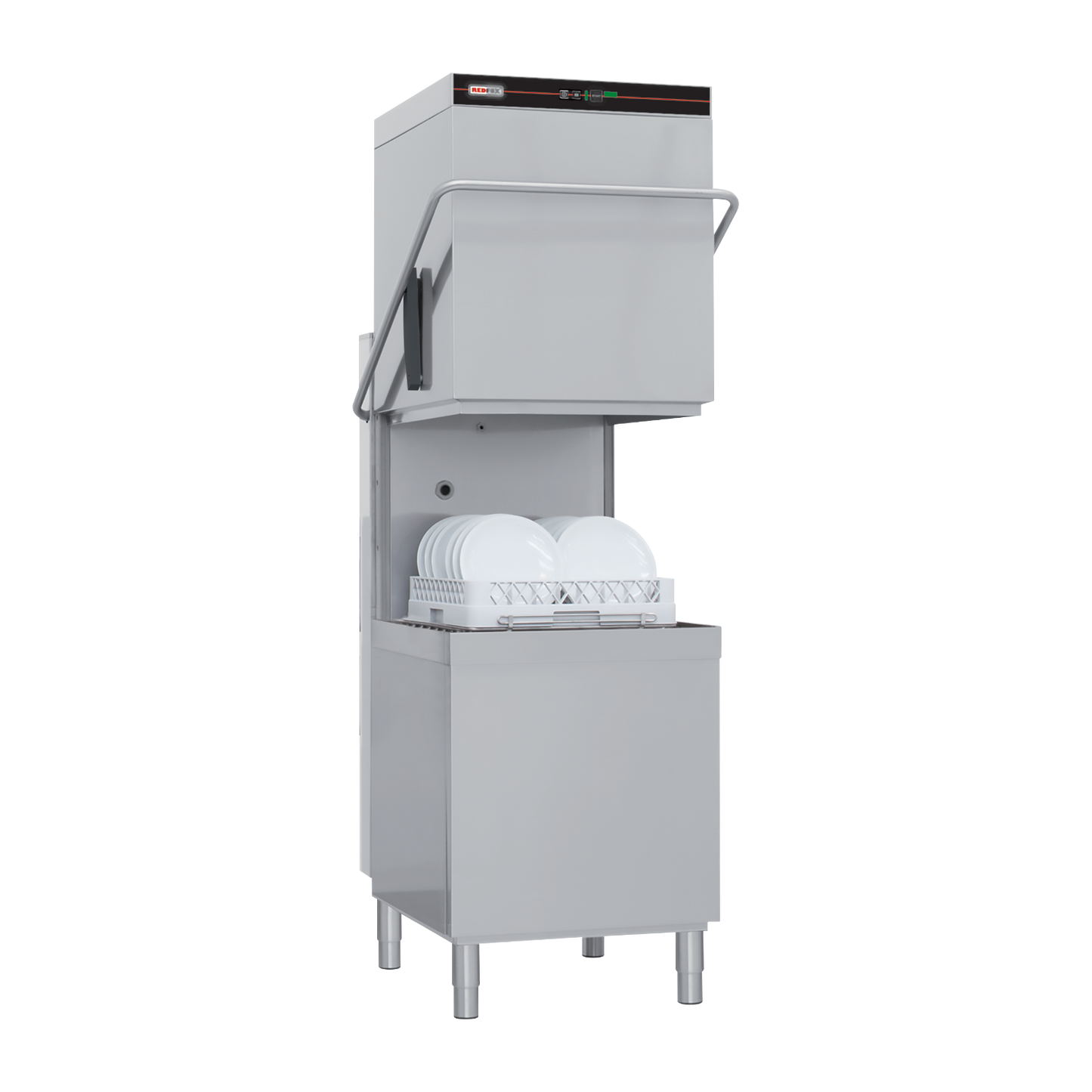 Hood type dishwasher single skin with drain pump controls on TOP 50x50 - 400 V | REDFOX - QQI 102 P/TOP