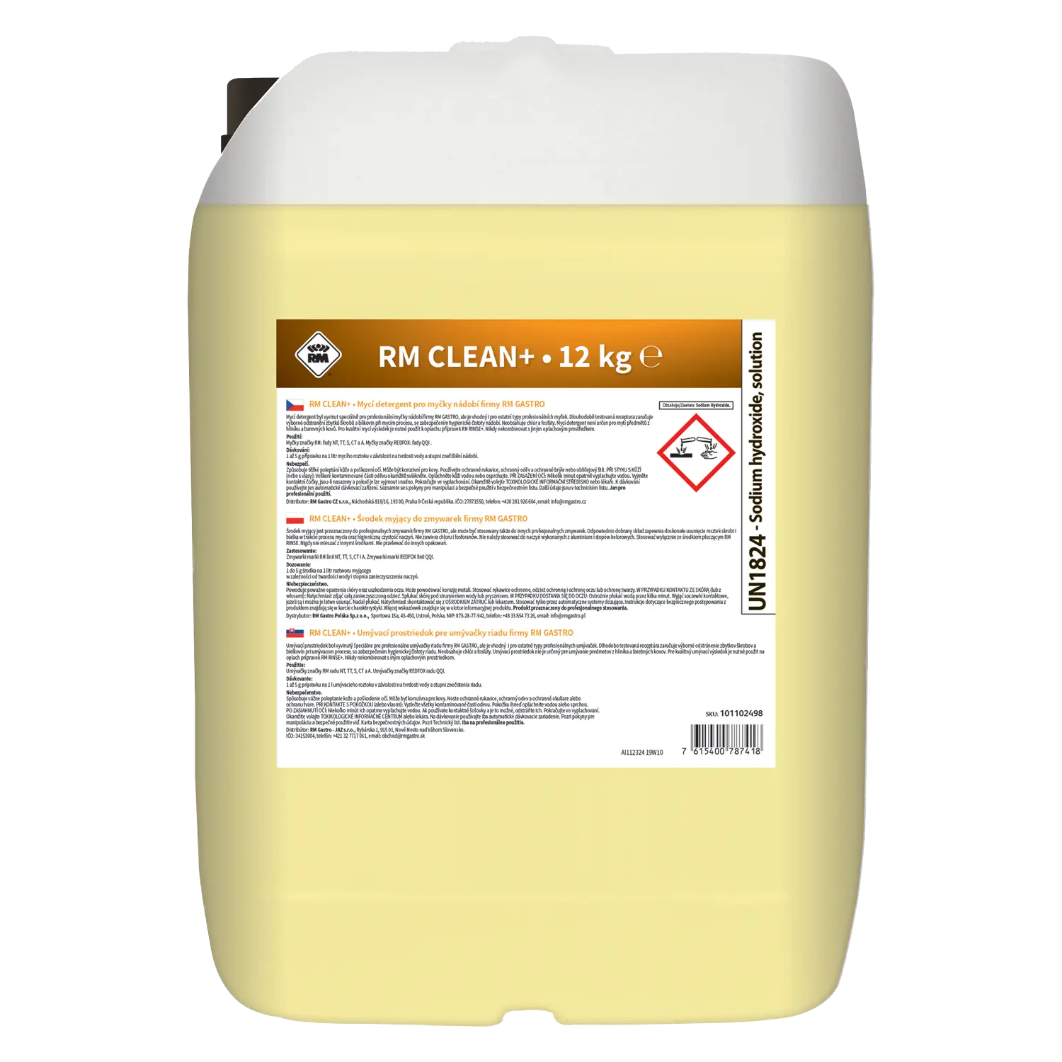 Washing Up detergent for professional dishwashers 12 kg | RM + REDFOX - RM Clean+ 12 kg