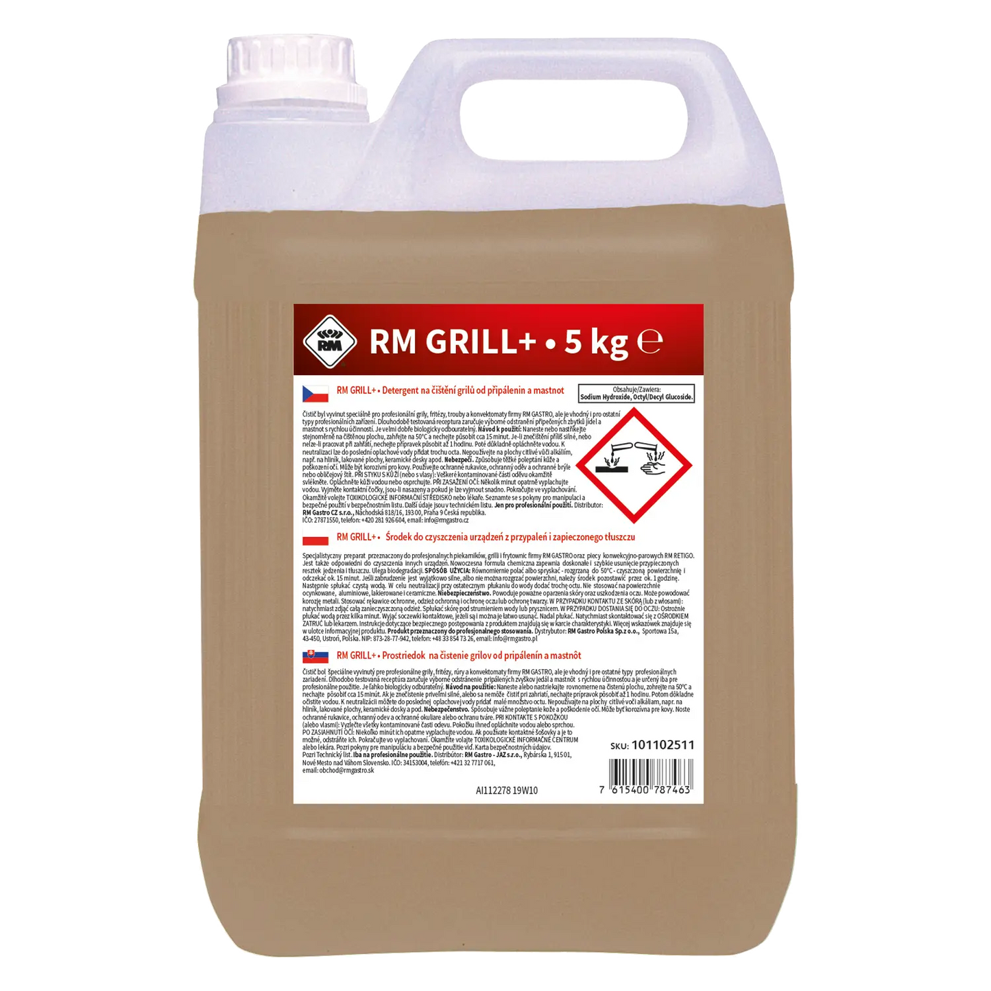 Detergent for grills and griddles cleaning 5 kg | RM + REDFOX - RM Grill+ 5 kg