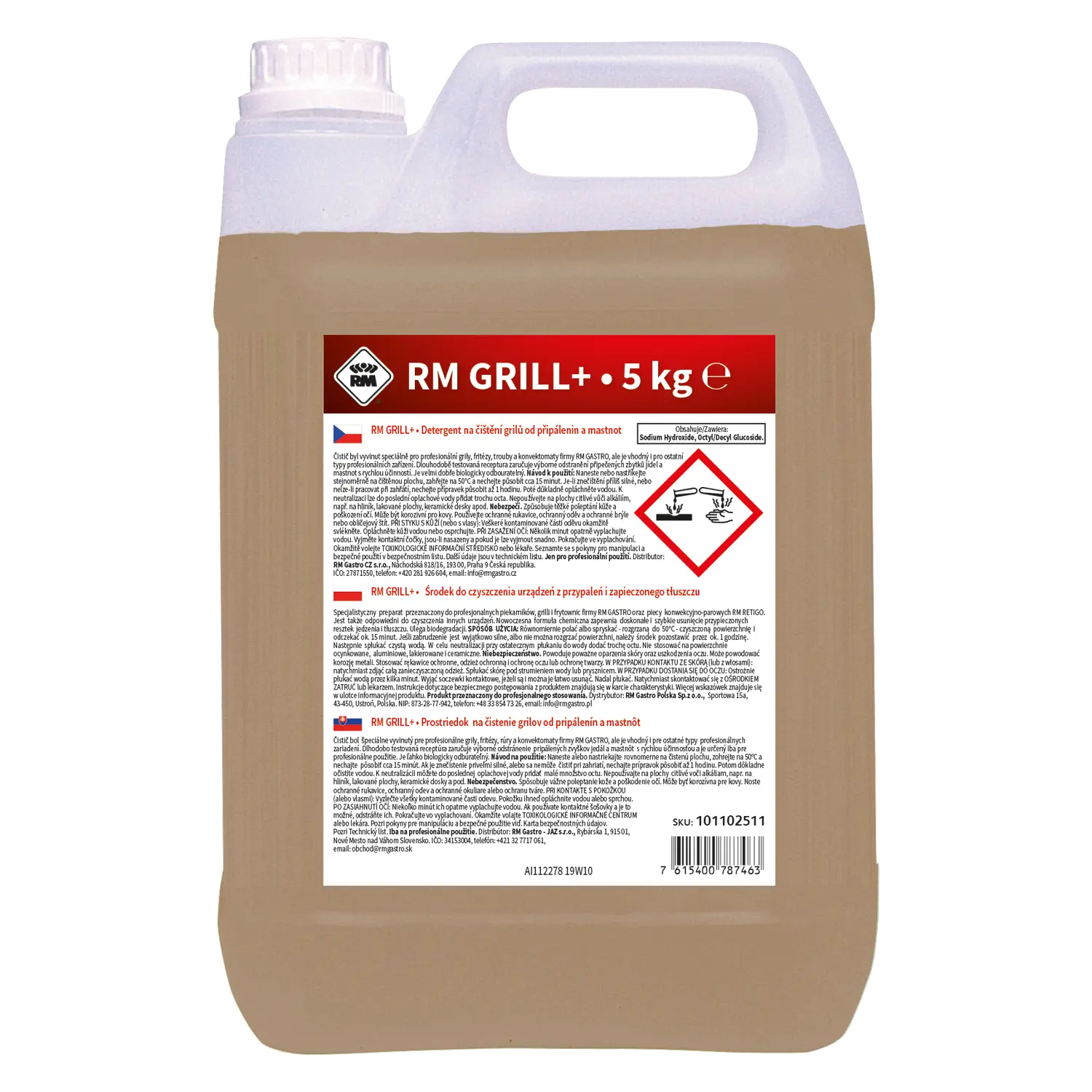 Detergent for grills and griddles cleaning 5 kg | RM + REDFOX - RM Grill+ 5 kg