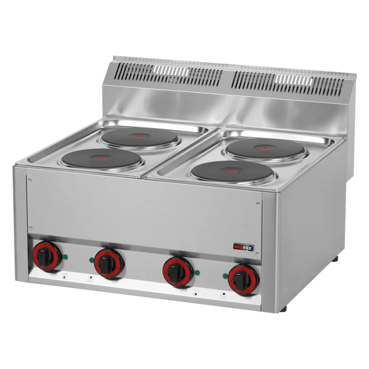 Cooking range electric 4x plate without cabinet 400 V | REDFOX - SP 60 ELS