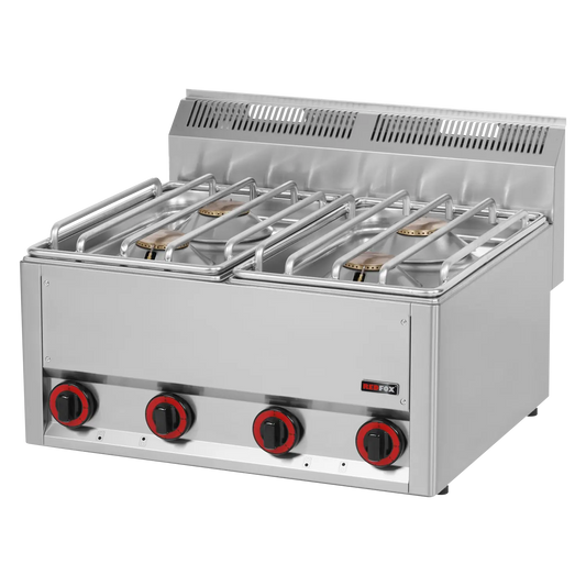 Cooking range gas 4x burner without cabinet | REDFOX - SP 60 GLS