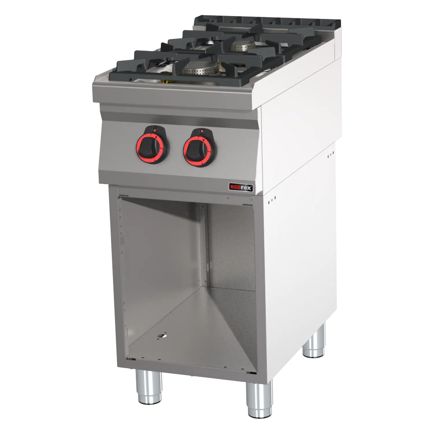 Cooking range gas 2x burner on open cabinet | REDFOX - SP 70/40 G