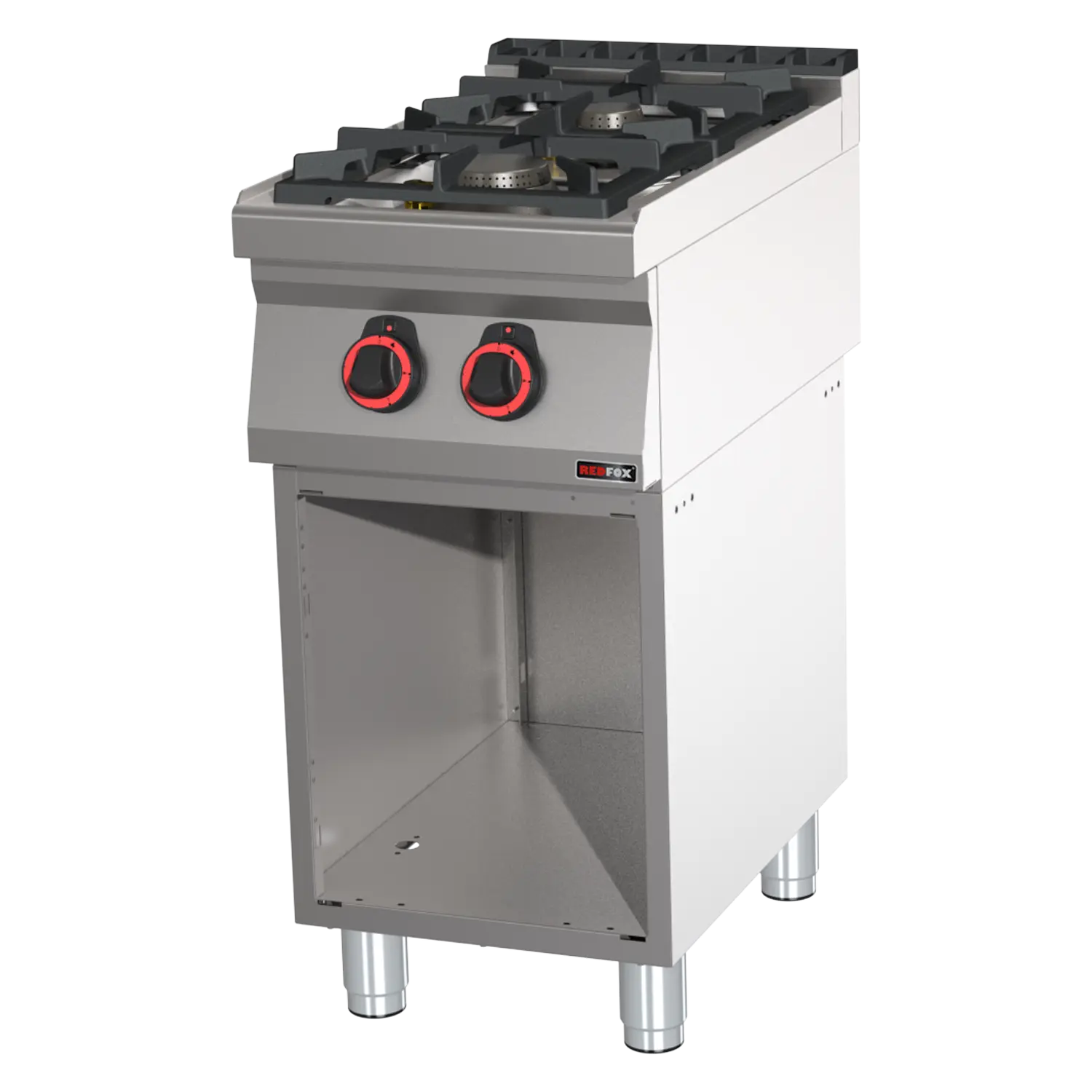 Cooking range gas 2x burner on open cabinet | REDFOX - SP 70/40 G