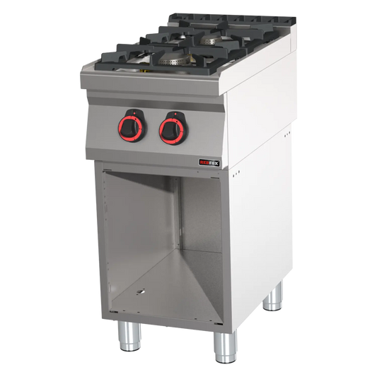 Cooking range gas 2x burner on open cabinet | REDFOX - SP 70/40 G