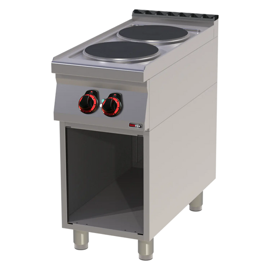 Cooking range electric 2x plate on open cabinet  | REDFOX - SP 90/40 E