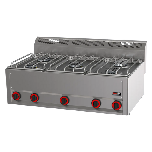 Cooking range gas 5x burner without cabinet | REDFOX - SP 90/5 GL