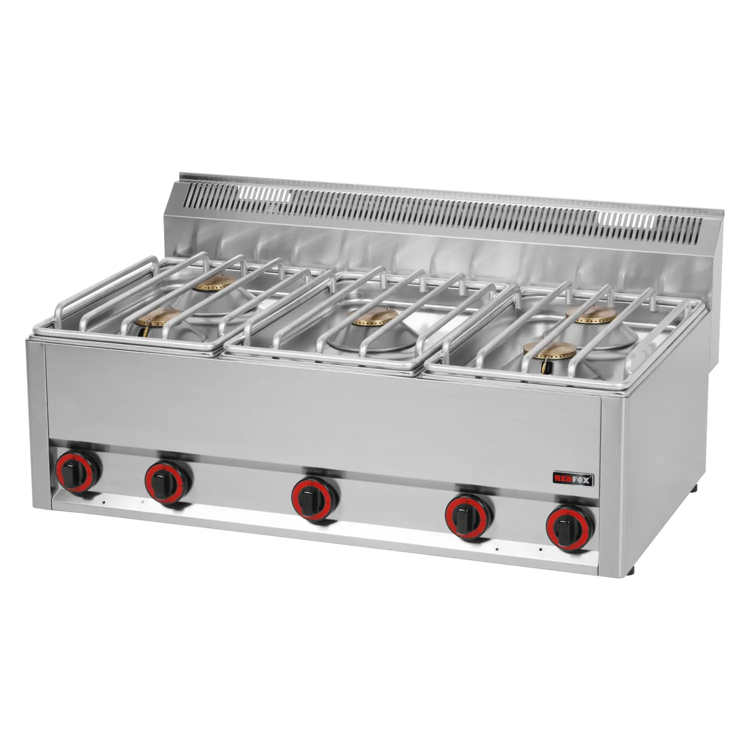 Cooking range gas 5x burner without cabinet | REDFOX - SP 90/5 GLS