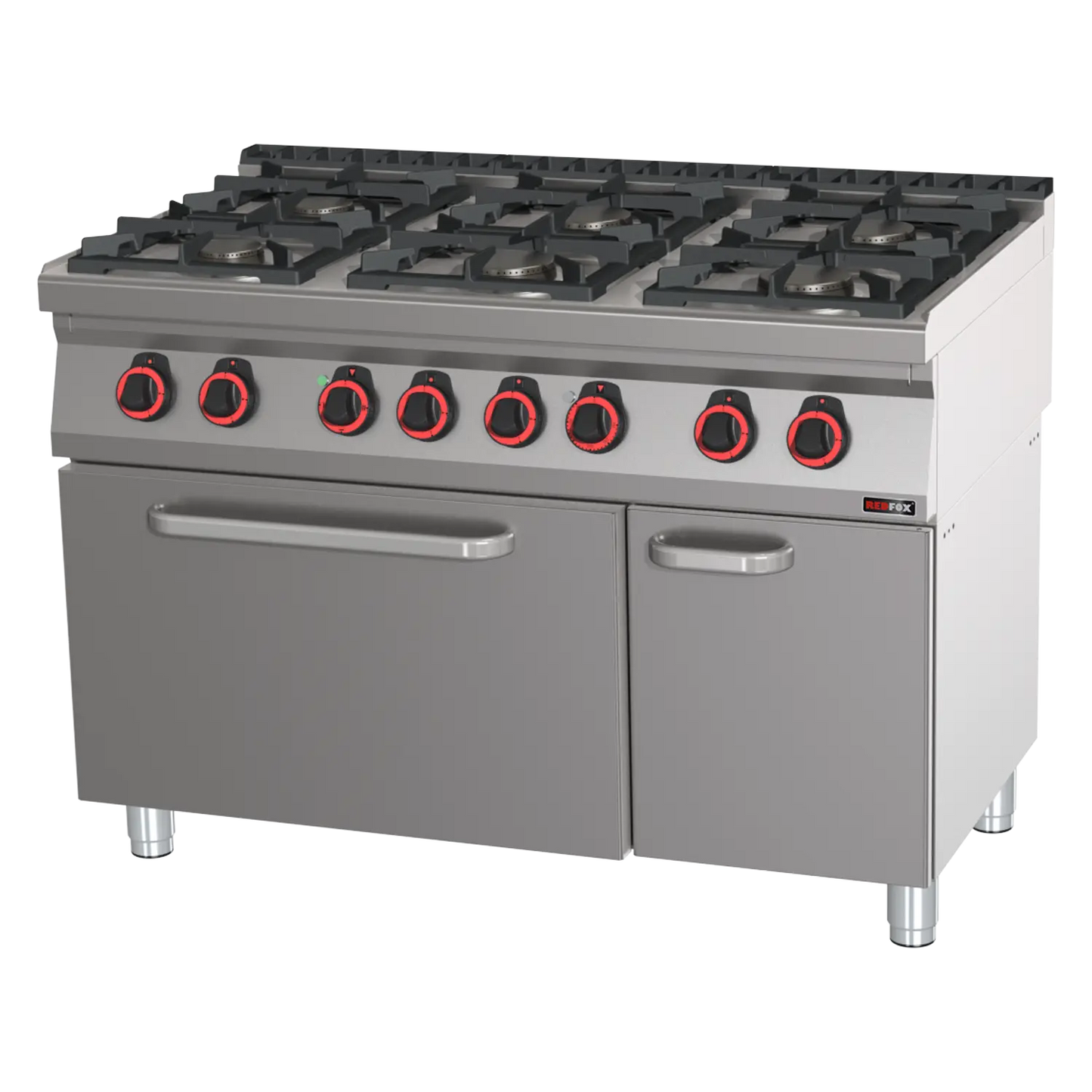 Cooking range combined with static electric oven GN 2/1 - 6x burner ECO  | REDFOX - SPBT 70/120 21 GE