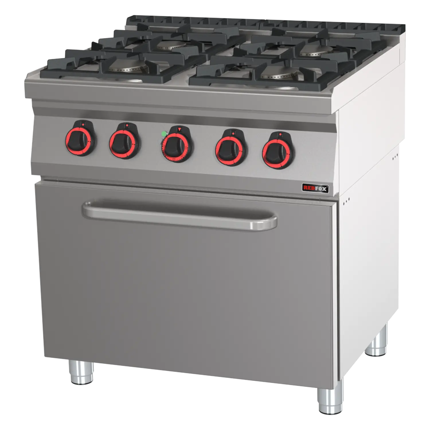 Cooking range combined with electric convection oven GN 1/1 - 4x burner ECO  | REDFOX - SPBT 70/80 11 GE