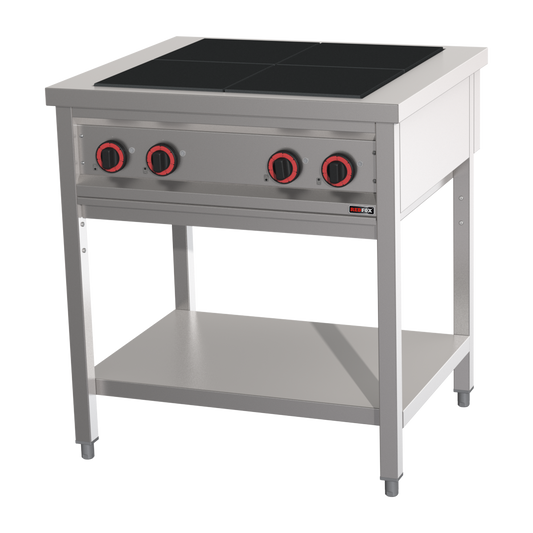 Cooking range electric 4x plate on open cabinet 400 V | REDFOX - SPF 80 E