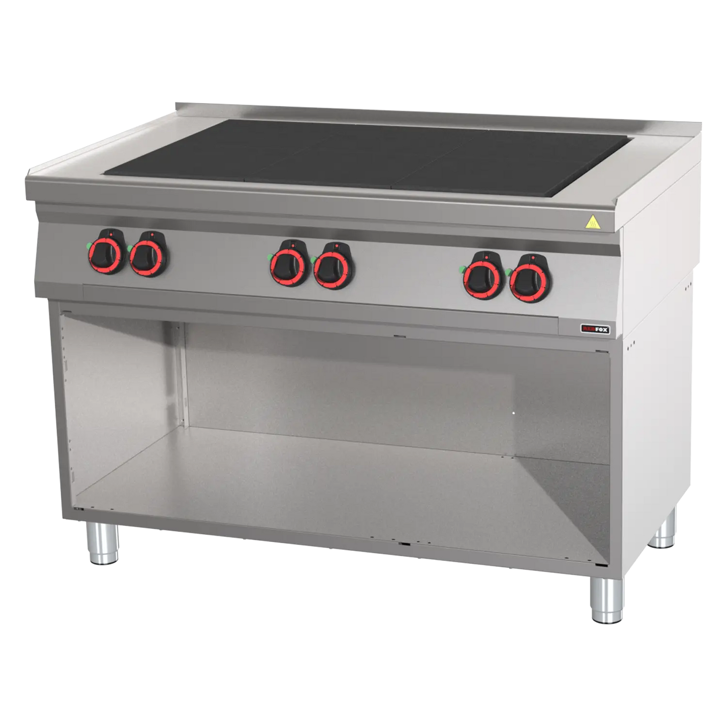Cooking range electric with 6 solid top plates on open cabinet | REDFOX - SPL 70/120 E