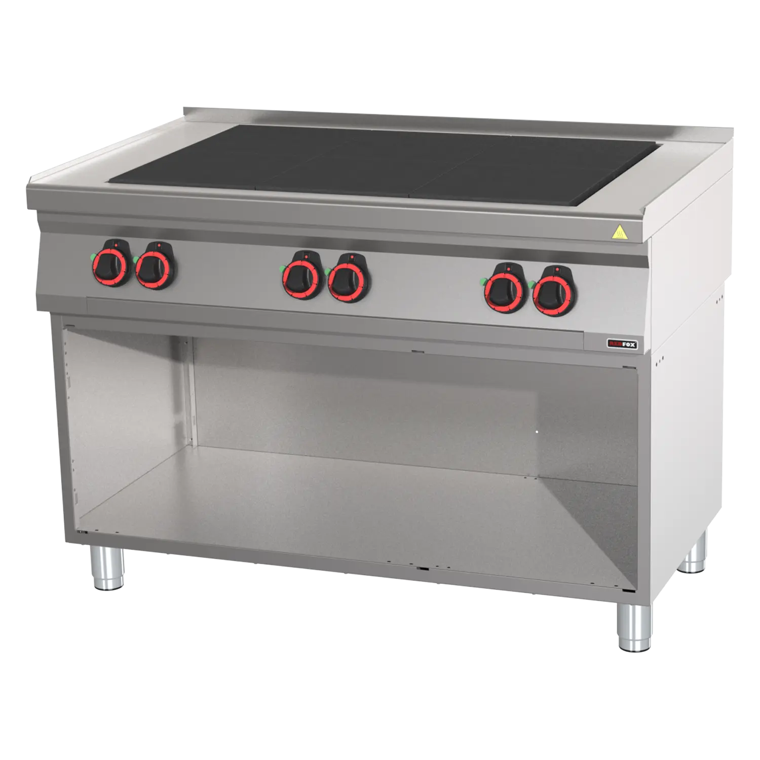 Cooking range electric with 6 solid top plates on open cabinet | REDFOX - SPL 70/120 E
