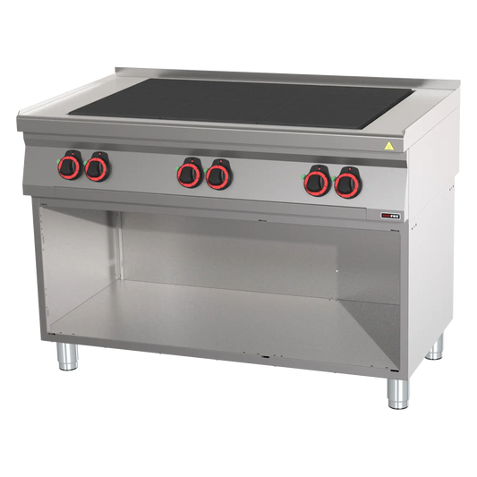 Cooking range electric with 6 solid top plates on open cabinet | REDFOX - SPL 70/120 E