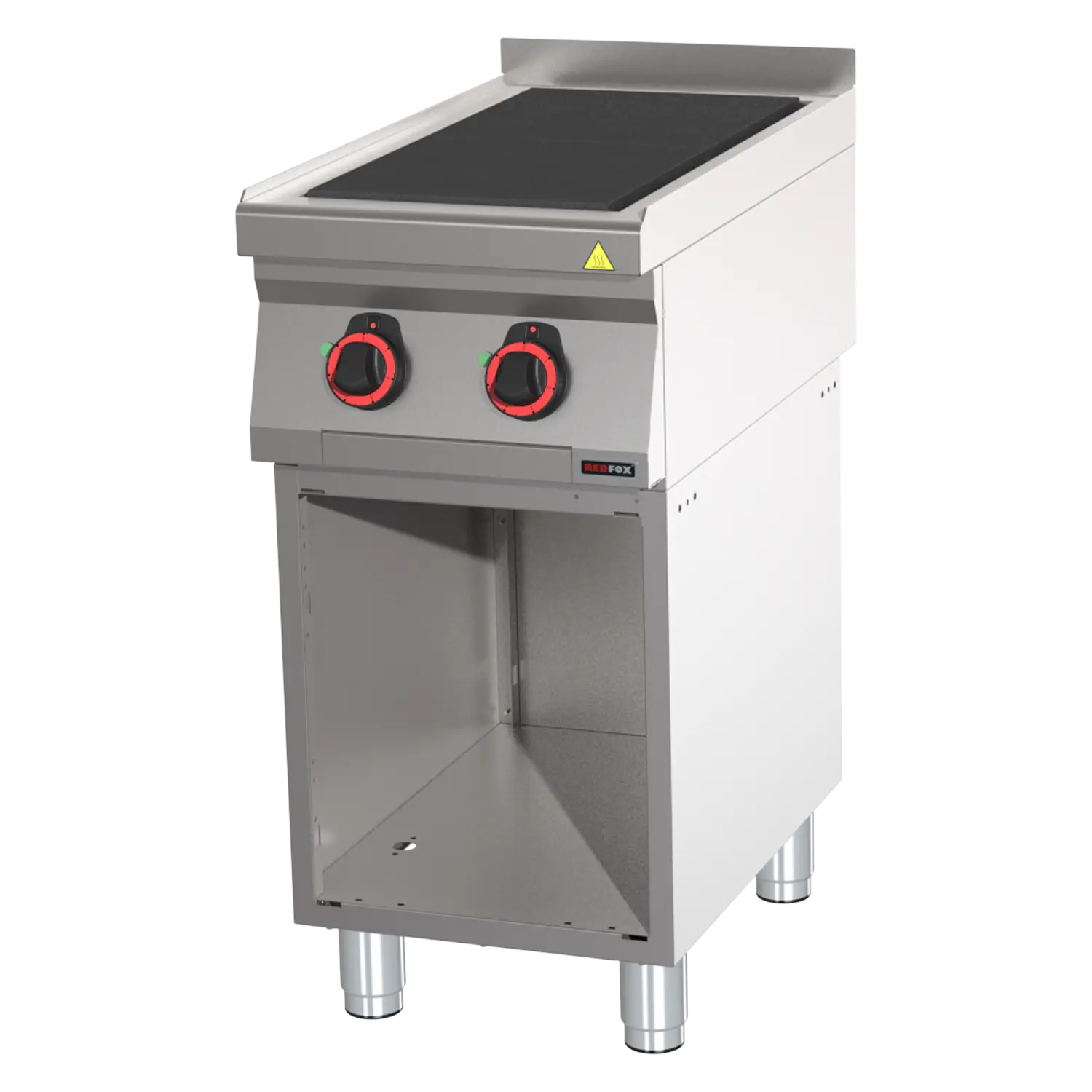 Cooking range electric with 2 solid top plates on open cabinet | REDFOX - SPL 70/40 E