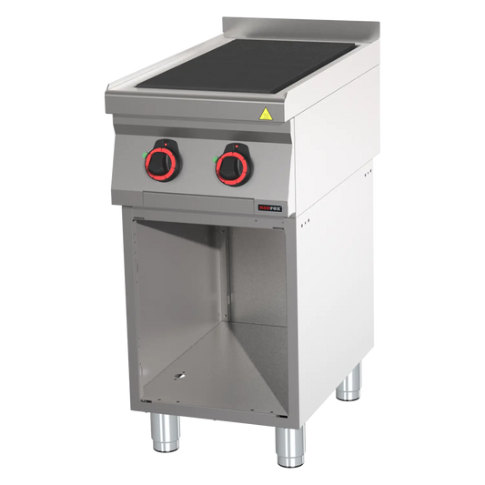 Cooking range electric with 2 solid top plates on open cabinet | REDFOX - SPL 70/40 E