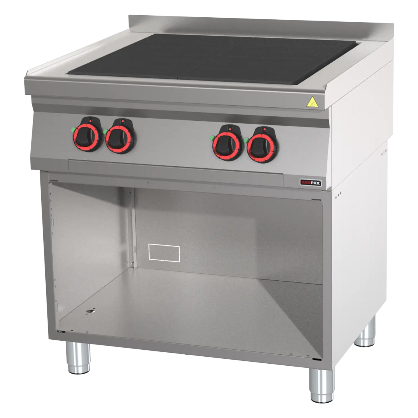 Cooking range electric with 4 solid top plates on open cabinet | REDFOX - SPL 70/80 E