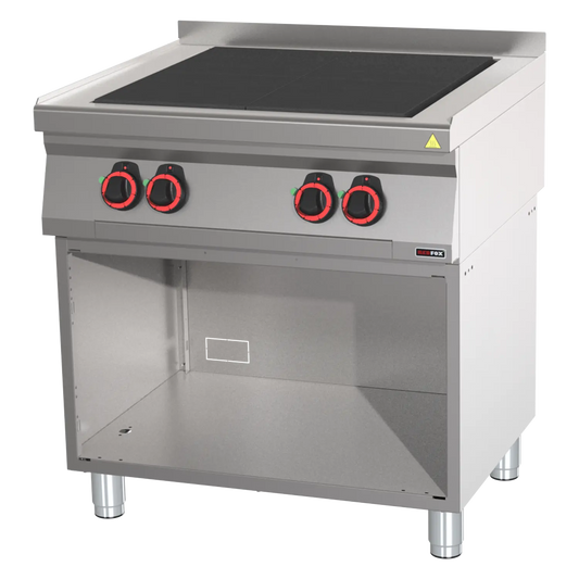 Cooking range electric with 4 solid top plates on open cabinet | REDFOX - SPL 70/80 E