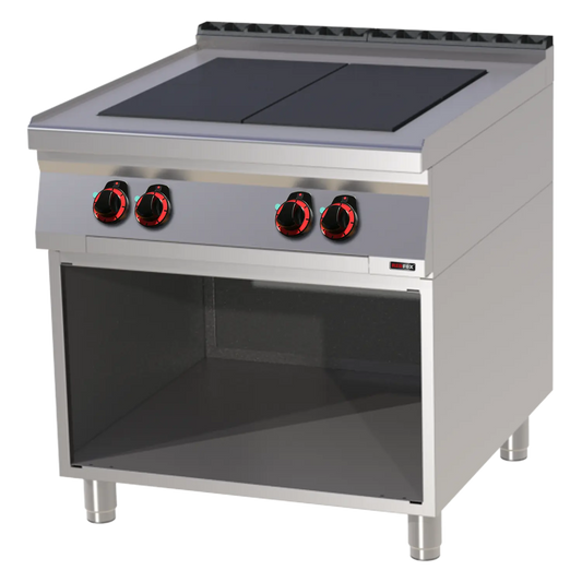 Cooking range electric 4x plate on open cabinet 400 V | REDFOX - SPL 90/80 E