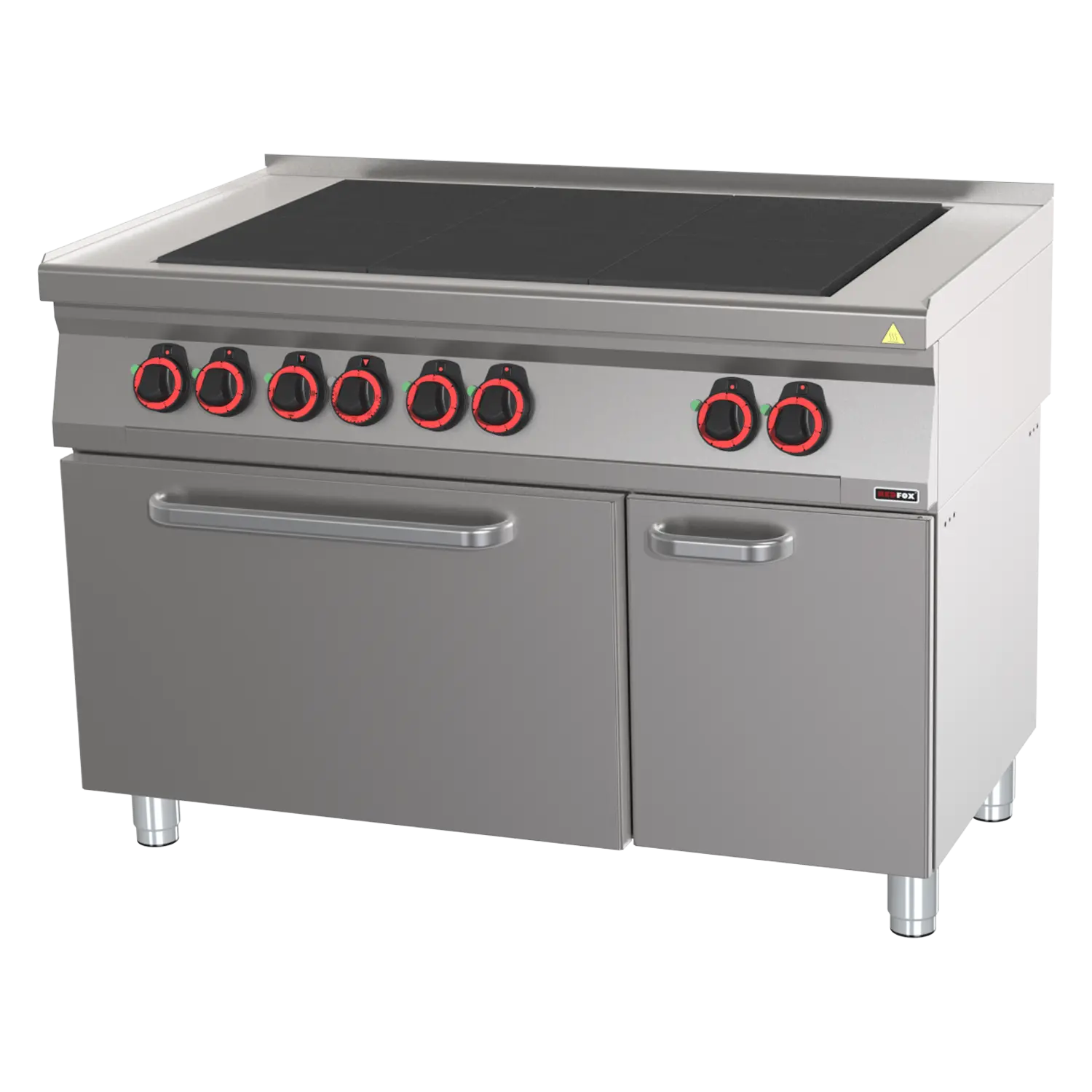 Cooking range electric with 6 solid top plates with oven GN 2/1 | REDFOX - SPLT 70/120-21 E