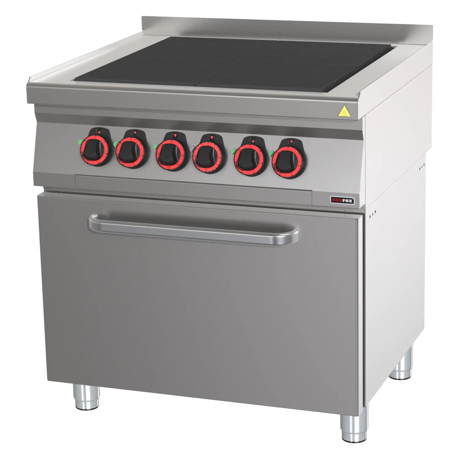 Cooking range electric with 4 solid top plates with oven GN 2/1 | REDFOX - SPLT 70/80-21 E