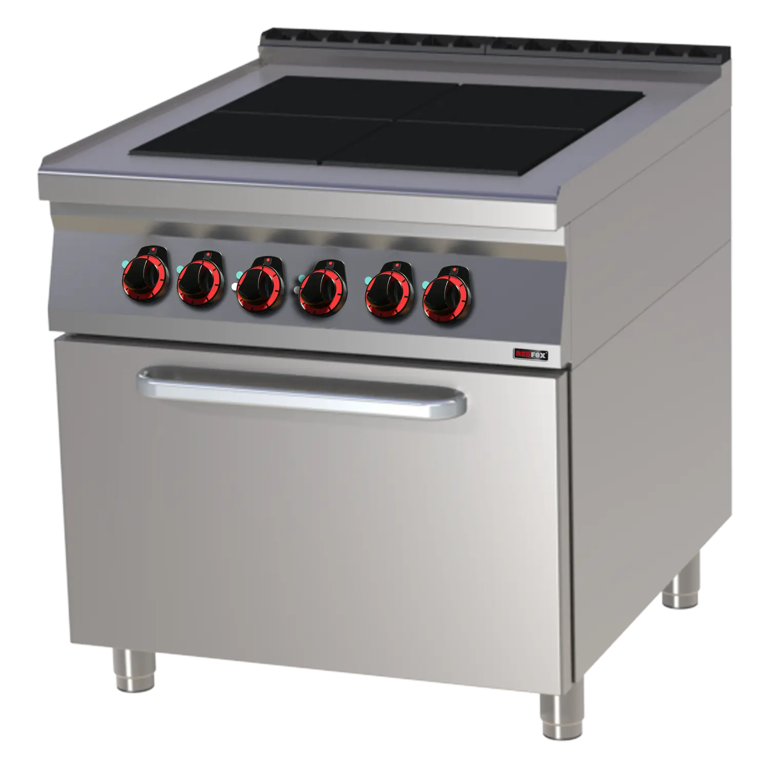 Cooking range electric with static electric oven GN 2/1 - 4x plate  | REDFOX - SPLT 90/80 21 E