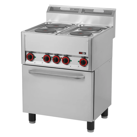 Cooking range electric with electric convection oven GN 1/1 - 4x plate 400 V | REDFOX - SPT 60 ELS