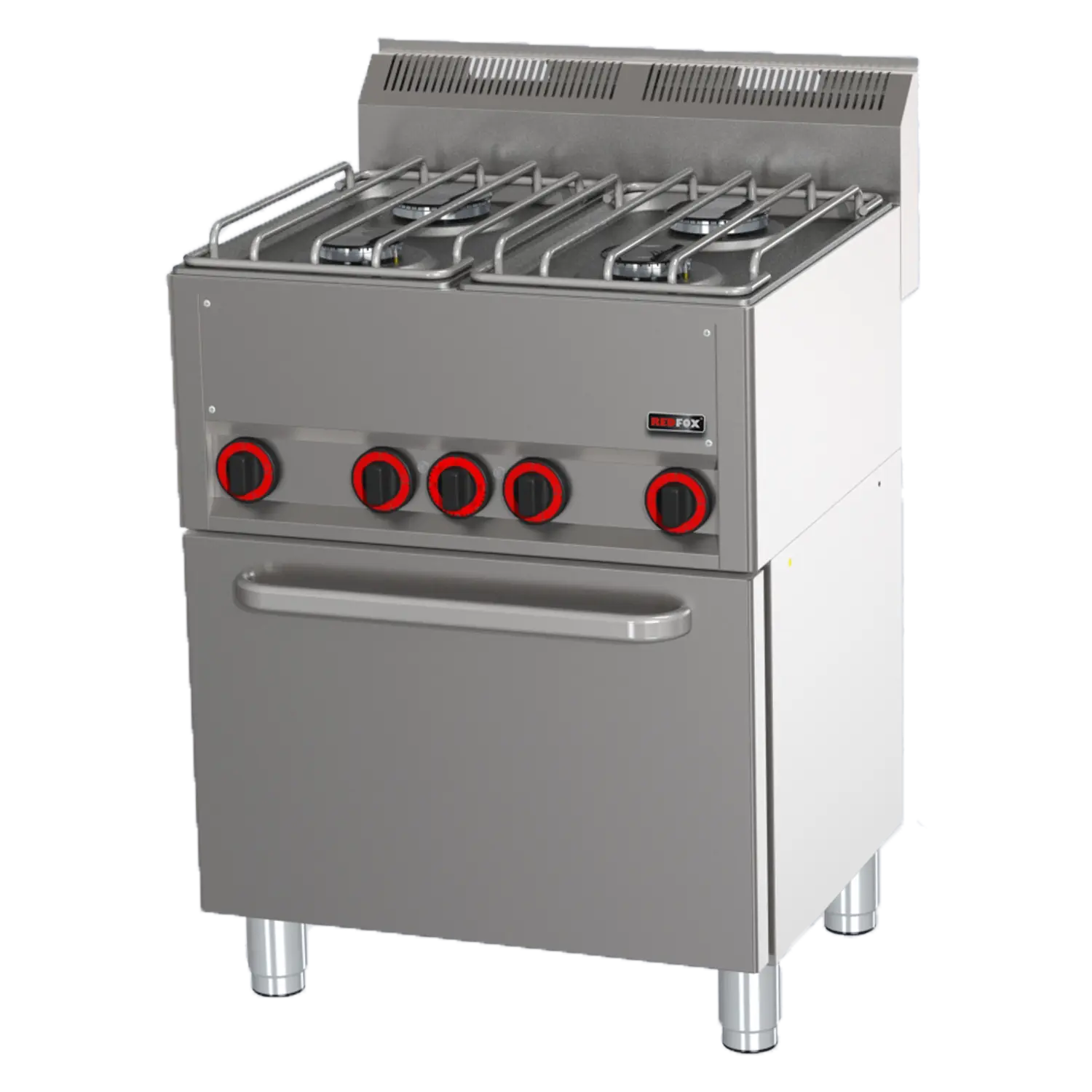 Cooking range combined with electric convection oven GN 1/1 - 4x burner  | REDFOX - SPT 60 GL