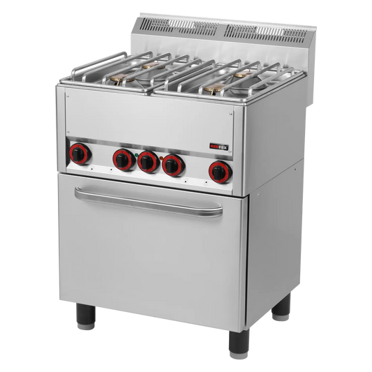Cooking range combined with electric convection oven GN 1/1 - 4x burner  | REDFOX - SPT 60 GLS