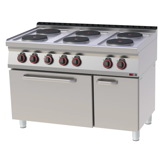 Cooking range electric with electric convection oven GN 1/1 - 6x plate 400 V | REDFOX - SPT 70/120 11 E