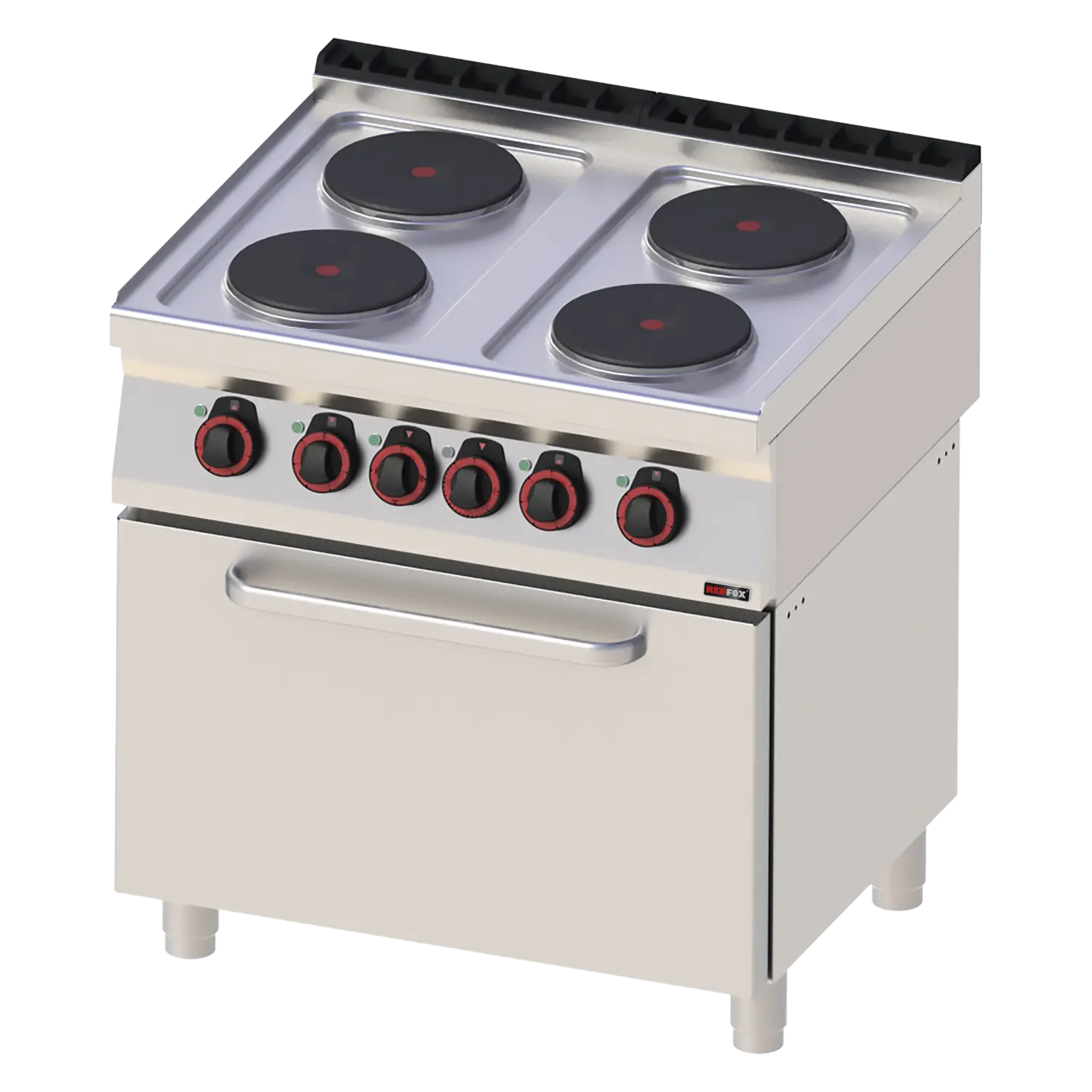 Cooking range electric with static electric oven GN 2/1 - 4x plate 400 V | REDFOX - SPT 70/80 21 E