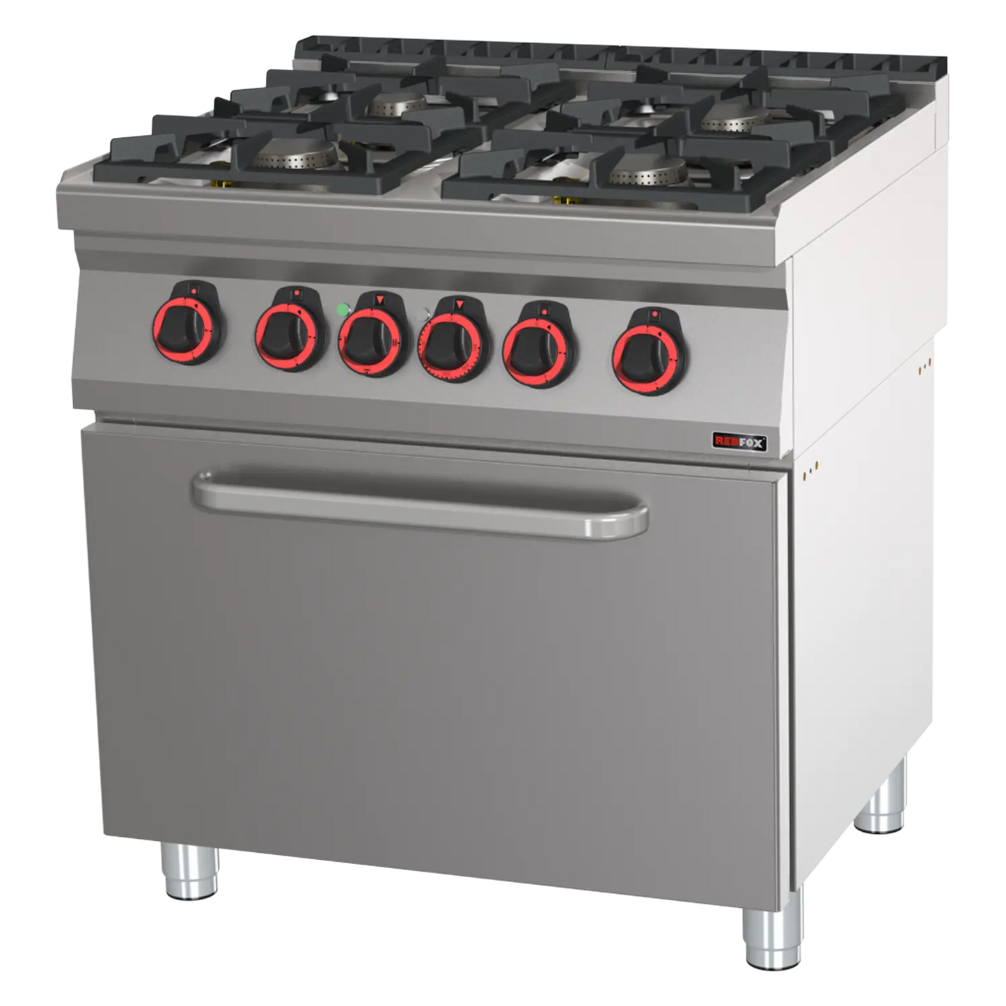 Cooking range combined with static electric oven GN 2/1 - 4x burner  | REDFOX - SPT 70/80 21 GE