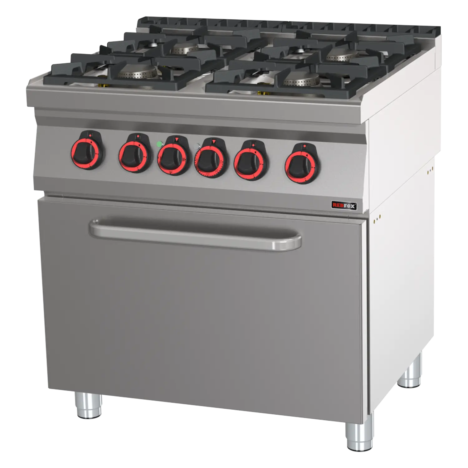 Cooking range combined with static electric oven GN 2/1 - 4x burner  | REDFOX - SPT 70/80 21 GE