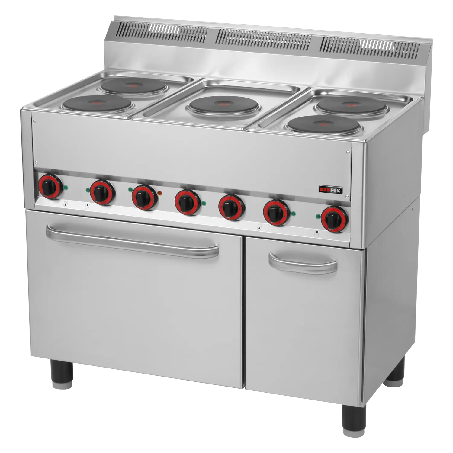 Cooking range electric with electric convection oven GN 1/1 - 5x plate 400 V | REDFOX - SPT 90/5 ELS
