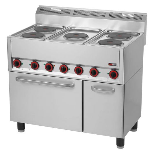 Cooking range electric with electric convection oven GN 1/1 - 5x plate 400 V | REDFOX - SPT 90/5 ELS